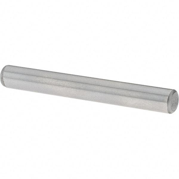 Value Collection - 3/16" Diam x 1-1/2" Pin Length Grade 8 Alloy Steel Standard Dowel Pin - C 50-58 Hardness, 7,200 Lb Breaking Strength, 1 Beveled & 1 Rounded End - Americas Industrial Supply