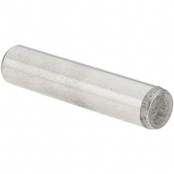 Value Collection - 3/16" Diam x 7/8" Pin Length Grade 8 Alloy Steel Standard Dowel Pin - C 50-58 Hardness, 7,200 Lb Breaking Strength, 1 Beveled & 1 Rounded End - Americas Industrial Supply