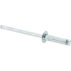 Value Collection - Size 46 Dome Head Steel Open End Blind Rivet - Steel Mandrel, 0.313" to 3/8" Grip, 1/4" Head Diam, 0.129" to 0.133" Hole Diam, 0.525" Length Under Head, 1/8" Body Diam - Americas Industrial Supply