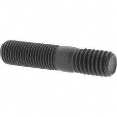 Value Collection - 3/8-24 Long Thread, 3/8-16 Short Thread, 1-3/4" OAL Unequal Double Threaded Stud - Steel, Uncoated, 1" Long Thread Length, 9/16" Short Thread Length - Americas Industrial Supply