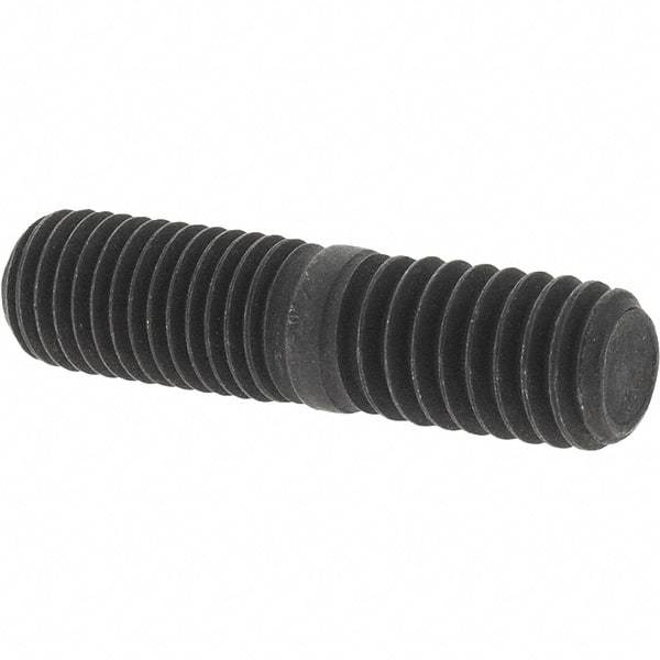Value Collection - 5/16-24 Long Thread, 5/16-18 Short Thread, 1-1/4" OAL Unequal Double Threaded Stud - Steel, Uncoated, 5/8" Long Thread Length, 1/2" Short Thread Length - Americas Industrial Supply