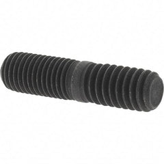 Value Collection - 5/16-24 Long Thread, 5/16-18 Short Thread, 1-1/4" OAL Unequal Double Threaded Stud - Steel, Uncoated, 5/8" Long Thread Length, 1/2" Short Thread Length - Americas Industrial Supply