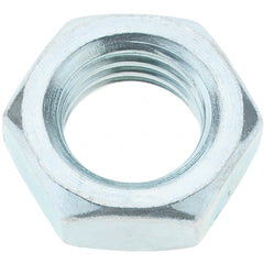 Value Collection - 7/8-9 UNC Steel Right Hand Hex Jam Nut - 1-5/16" Across Flats, 0.4844" High, Zinc-Plated Finish - Americas Industrial Supply