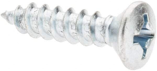 Value Collection - #12 Oval Head Phillips Sheet Metal Screw - Steel, 1" OAL, AISI 1016, ANSI/ASME B18.6.4, ASME B18.6.3 & SAE J933, Grade 1016-1024 - Americas Industrial Supply