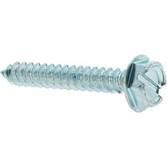 Value Collection - #10 Hex Washer Head Slotted Sheet Metal Screw - Steel, 1-1/4" Length Under Head, Grade 2 - Americas Industrial Supply