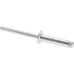 Value Collection - Size 610 Dome Head Aluminum Open End Blind Rivet - Aluminum Mandrel, 0.501" to 5/8" Grip, 3/8" Head Diam, 0.192" to 0.198" Hole Diam, 0.825" Length Under Head, 3/16" Body Diam - Americas Industrial Supply