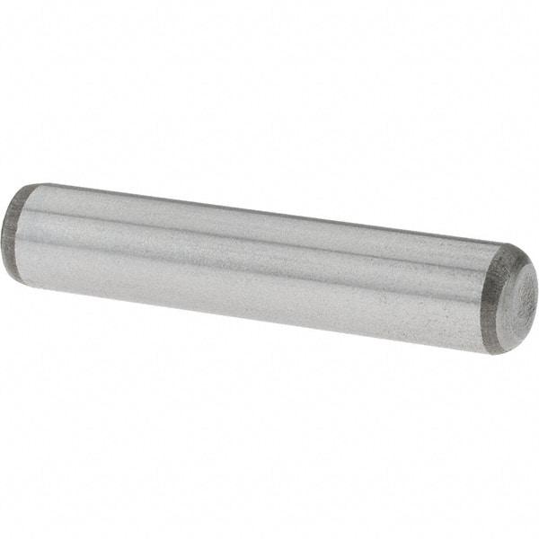 Value Collection - 1/4" Diam x 1-1/4" Pin Length Grade 8 Alloy Steel Standard Dowel Pin - C 50-58 Hardness, 12,800 Lb Breaking Strength, 1 Beveled & 1 Rounded End - Americas Industrial Supply