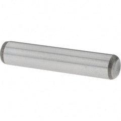 Value Collection - 1/4" Diam x 1-1/4" Pin Length Grade 8 Alloy Steel Standard Dowel Pin - C 50-58 Hardness, 12,800 Lb Breaking Strength, 1 Beveled & 1 Rounded End - Americas Industrial Supply