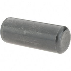 Value Collection - 1/2" Diam x 1-1/4" Pin Length Grade 8 Alloy Steel Standard Dowel Pin - Bright Finish, C 47-58 & C 60 (Surface) Hardness, 29,450 Lb (Single Shear), 58,900 Lb (Double Shear) Breaking Strength, 1 Beveled & 1 Rounded End - Americas Industrial Supply
