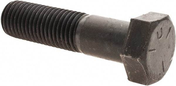 Value Collection - 1-8 UNC, 3-3/4" Length Under Head Hex Head Cap Screw - Partially Threaded, Grade 5 Steel, Uncoated, 1-1/2" Hex - Americas Industrial Supply