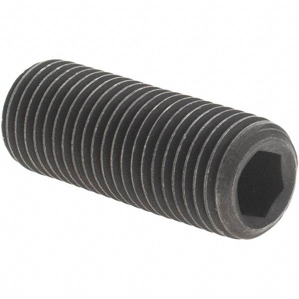 Value Collection - 3/8-24 UNF, 1" OAL, Cup Point Set Screw - Grade 8 Alloy Steel, 3/16" Key - Americas Industrial Supply