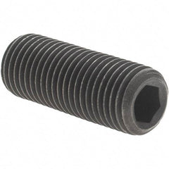 Value Collection - 3/8-24 UNF, 1" OAL, Cup Point Set Screw - Grade 8 Alloy Steel, 3/16" Key - Americas Industrial Supply