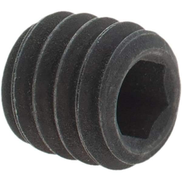 Value Collection - 5/16-18 UNC, 5/16" OAL, Cup Point Set Screw - Grade 8 Alloy Steel, 5/32" Key - Americas Industrial Supply