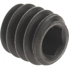 Value Collection - 1/4-20 UNC, 1/4" OAL, Cup Point Set Screw - Grade 8 Alloy Steel, 1/8" Key - Americas Industrial Supply