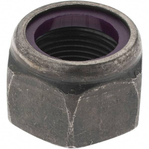 Value Collection - 1-14 UNF Grade 8 Hex Lock Nut with Nylon Insert - 1-7/16" Width Across Flats, 1-3/64" High, Uncoated - Americas Industrial Supply