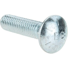 Value Collection - 1/2-13 UNC 2" Length Under Head, Standard Square Neck, Carriage Bolt - Grade 8 Alloy Steel, Zinc-Plated Clear Chromate Finish - Americas Industrial Supply