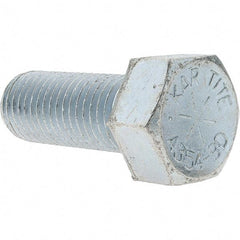 Value Collection - 1-8 UNC, 2-1/2" Length Under Head Hex Head Cap Screw - Fully Threaded, Grade 8 Alloy Steel, Zinc-Plated Finish, 1-1/2" Hex - Americas Industrial Supply