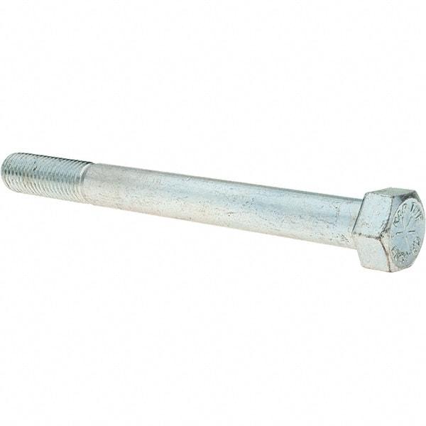 Value Collection - 3/4-10 UNC, 8" Length Under Head Hex Head Cap Screw - Partially Threaded, Grade 8 Alloy Steel, Zinc-Plated Finish, 1-1/8" Hex - Americas Industrial Supply