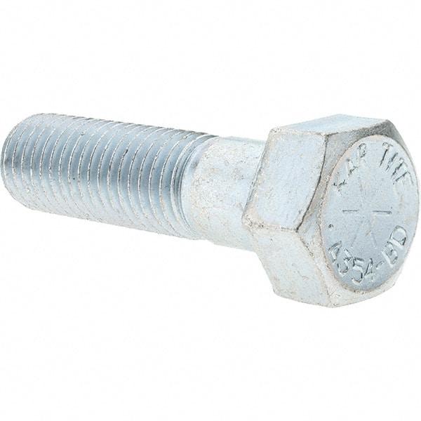 Value Collection - 3/4-10 UNC, 2-3/4" Length Under Head Hex Head Cap Screw - Partially Threaded, Grade 8 Alloy Steel, Zinc-Plated Finish, 1-1/8" Hex - Americas Industrial Supply