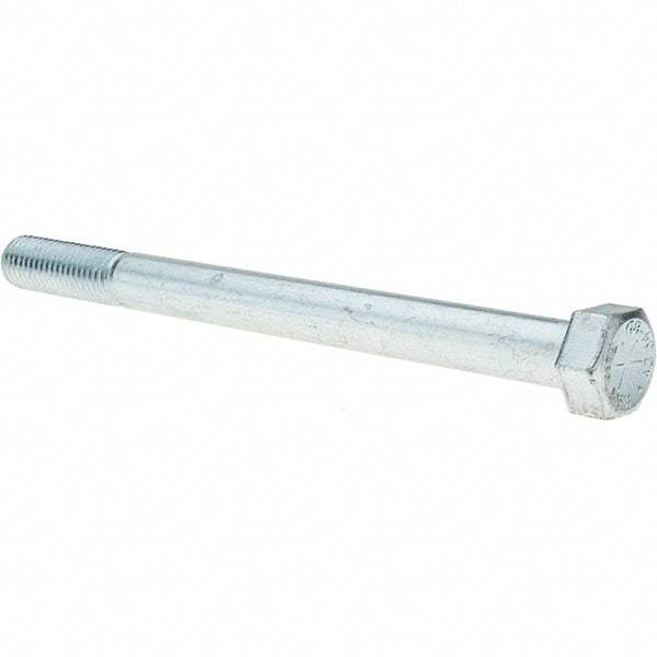 Value Collection - 5/8-11 UNC, 8" Length Under Head Hex Head Cap Screw - Partially Threaded, Grade 8 Alloy Steel, Zinc-Plated Finish, 15/16" Hex - Americas Industrial Supply
