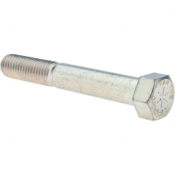 Value Collection - 9/16-12 UNC, 4" Length Under Head Hex Head Cap Screw - Partially Threaded, Grade 8 Alloy Steel, Zinc-Plated Finish, 13/16" Hex - Americas Industrial Supply