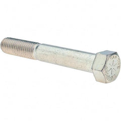 Value Collection - 9/16-12 UNC, 4" Length Under Head Hex Head Cap Screw - Partially Threaded, Grade 8 Alloy Steel, Zinc-Plated Finish, 13/16" Hex - Americas Industrial Supply