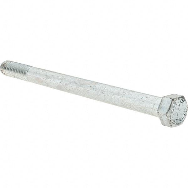Value Collection - 7/16-14 UNC, 6" Length Under Head Hex Head Cap Screw - Partially Threaded, Grade 8 Alloy Steel, Zinc-Plated Finish, 5/8" Hex - Americas Industrial Supply