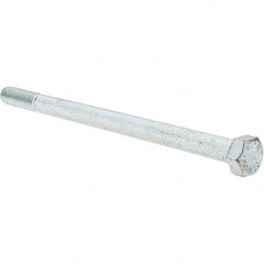 Value Collection - 3/8-16 UNC, 6" Length Under Head Hex Head Cap Screw - Partially Threaded, Grade 8 Alloy Steel, Zinc-Plated Finish, 9/16" Hex - Americas Industrial Supply