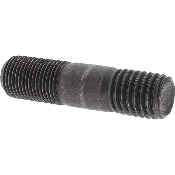 Value Collection - 5/8-18 Long Thread, 5/8-11 Short Thread, 2-1/2" OAL Unequal Double Threaded Stud - Steel, Uncoated, 1" Long Thread Length, 3/4" Short Thread Length - Americas Industrial Supply