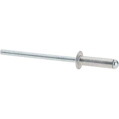 Value Collection - Size 45 Dome Head Aluminum Open End Blind Rivet - Steel Mandrel, 0.251" to 0.312" Grip, 1/4" Head Diam, 0.129" to 0.133" Hole Diam, 0.462" Length Under Head, 1/8" Body Diam - Americas Industrial Supply