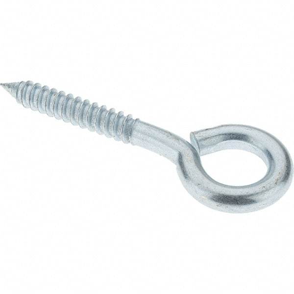 Value Collection - 1/2, Zinc-Plated Finish, Forged Steel Forged Eye Bolt - 2-3/4" Thread Length, 1" ID, 3-1/2" Shank Length - Americas Industrial Supply