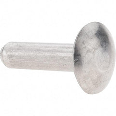 Value Collection - 1/4" Body Diam, Brazier Aluminum Solid Rivet - 1" Length Under Head - Americas Industrial Supply