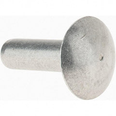 Value Collection - 3/16" Body Diam, Brazier Aluminum Solid Rivet - 5/8" Length Under Head - Americas Industrial Supply