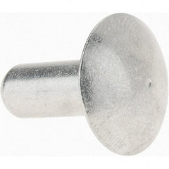 Value Collection - 1/4" Body Diam, Brazier Aluminum Solid Rivet - 5/8" Length Under Head - Americas Industrial Supply