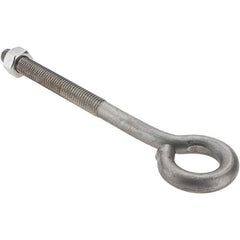 Value Collection - 1/2-13, Stainless Steel Wire Turned Open Eye Bolt - 4" Thread Length, 1" ID, 6" Shank Length - Americas Industrial Supply