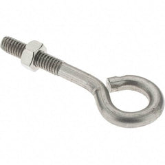 Value Collection - 5/16-18, Stainless Steel Wire Turned Open Eye Bolt - 1-1/4" Thread Length, 5/8" ID, 2" Shank Length - Americas Industrial Supply