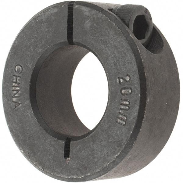 Value Collection - 20mm Bore, Steel, One Piece Clamp Collar - 1-5/8" Outside Diam - Americas Industrial Supply