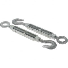 Value Collection - 3,500 Lb Load Limit, 5/8" Thread Diam, 6" Take Up, Steel Hook & Eye Turnbuckle - 14-1/8" Closed Length - Americas Industrial Supply
