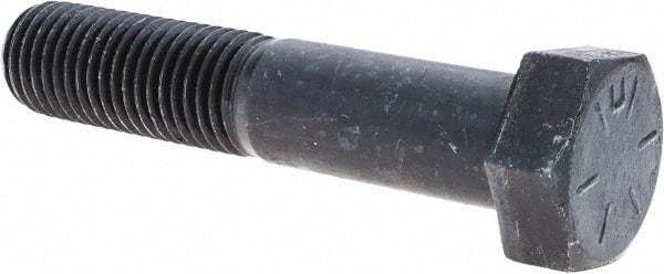 Value Collection - 1-8 UNC, 5" Length Under Head Hex Head Cap Screw - Partially Threaded, Grade 8 Alloy Steel, Uncoated, 1-1/2" Hex - Americas Industrial Supply