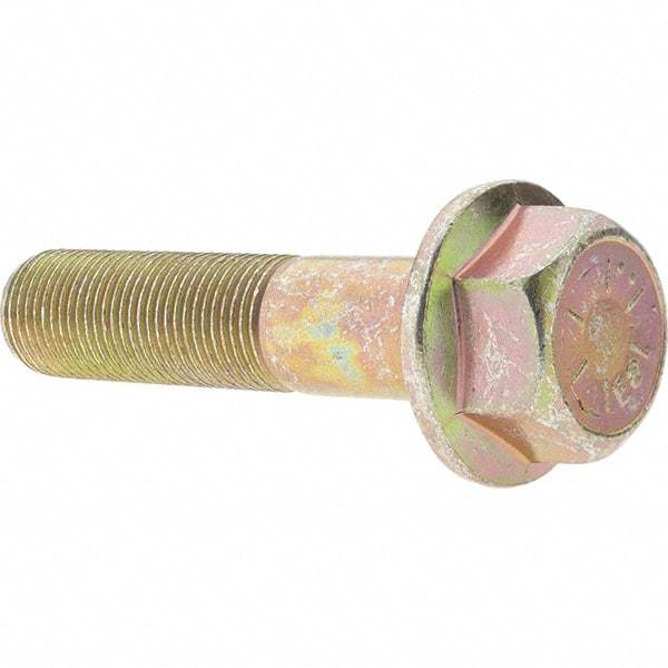 Value Collection - 5/8-18 UNF, 2-3/4" Length Under Head, Hex Drive Flange Bolt - 1-1/2" Thread Length, Grade 8 Alloy Steel, Smooth Flange, Zinc-Plated Finish - Americas Industrial Supply