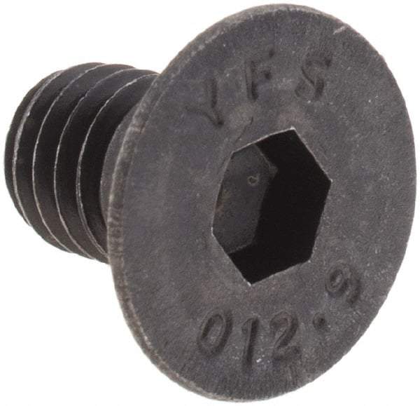Value Collection - M6x1.00 Metric Coarse Hex Socket Drive, 90° Flat Screw - Grade 12.9 Alloy Steel, Black Oxide Finish, Fully Threaded, 10mm OAL - Americas Industrial Supply