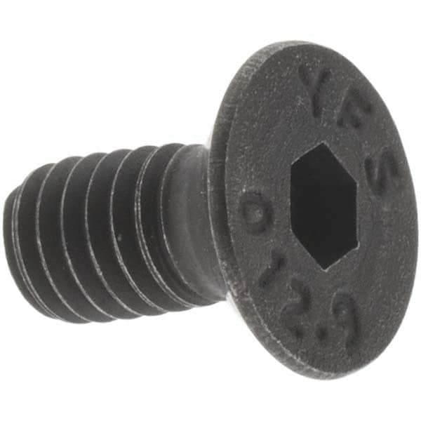 Value Collection - M4x0.70 Metric Coarse Hex Socket Drive, 90° Flat Screw - Grade 12.9 Alloy Steel, Black Oxide Finish, Fully Threaded, 8mm OAL - Americas Industrial Supply