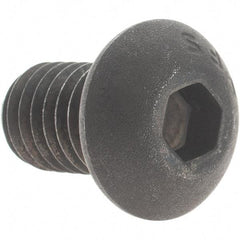 Value Collection - 3/8-16 UNC Hex Socket Drive, Button Screw - Alloy Steel, Black Oxide Finish, Fully Threaded, 5/8" Length Under Head - Americas Industrial Supply