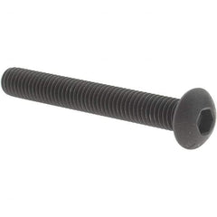 Value Collection - #10-32 UNF Hex Socket Drive, Button Screw - Alloy Steel, Black Oxide Finish, Fully Threaded, 1-1/2" Length Under Head - Americas Industrial Supply