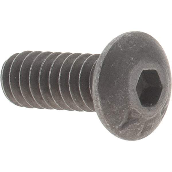 Value Collection - #6-32 UNC Hex Socket Drive, Button Screw - Alloy Steel, Black Oxide Finish, Fully Threaded, 3/8" Length Under Head - Americas Industrial Supply