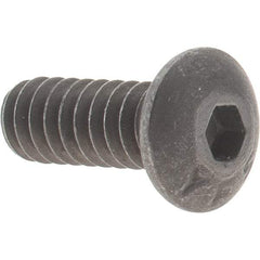 Value Collection - #6-32 UNC Hex Socket Drive, Button Screw - Alloy Steel, Black Oxide Finish, Fully Threaded, 3/8" Length Under Head - Americas Industrial Supply