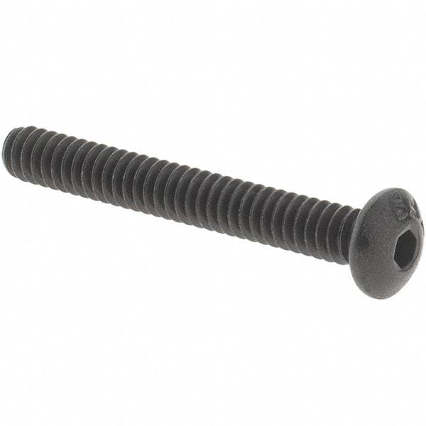 Value Collection - #4-40 UNC Hex Socket Drive, Button Screw - Alloy Steel, Black Oxide Finish, Fully Threaded, 7/8" OAL - Americas Industrial Supply
