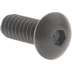 Value Collection - #4-40 UNC Hex Socket Drive, Button Screw - Alloy Steel, Black Oxide Finish, Fully Threaded, 5/16" OAL - Americas Industrial Supply