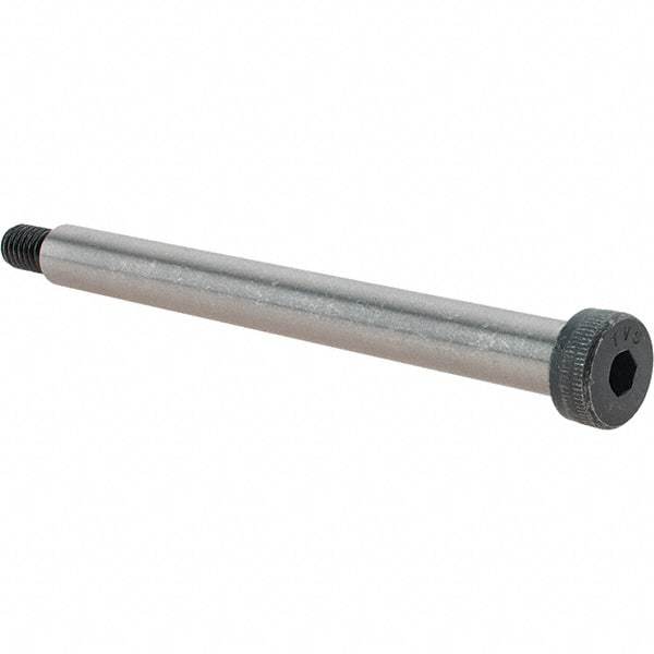 Value Collection - 1/2" Shoulder Diam x 5" Shoulder Length, 3/8-16 UNC, Hex Socket Shoulder Screw - 8 Alloy Steel, Uncoated, 0.729 to 3/4" Head Diam - Americas Industrial Supply