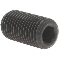 Value Collection - 3/8-24 UNF, 3/4" OAL, Knurled Cup Point Set Screw - Grade 8 Alloy Steel, 3/16" Key - Americas Industrial Supply